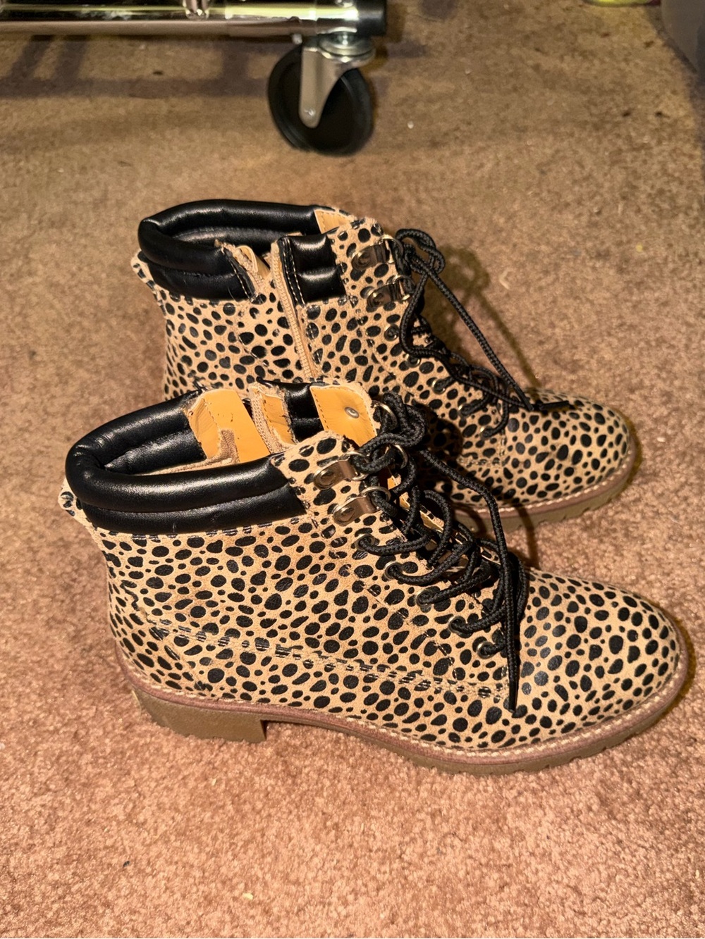 Leopard print boots